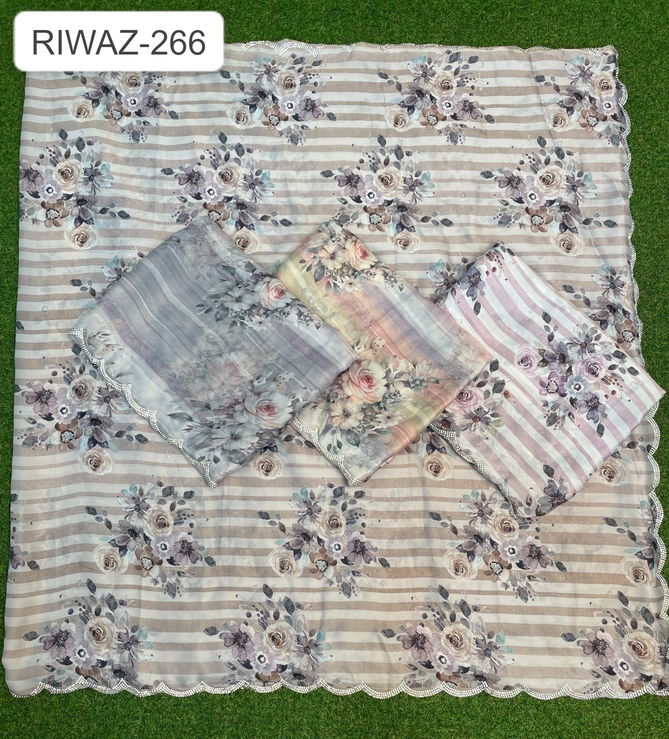 Riwaz 266 By Kalpatru Satin Diamond Work Printed Sarees Wholesale Shop In Surat 